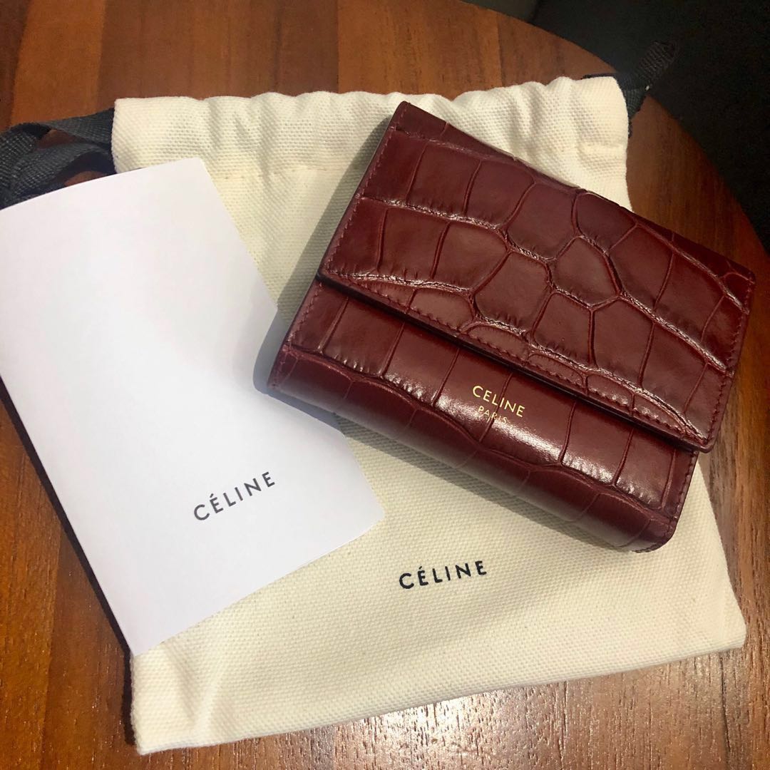 CELINE Trifold mini wallet, Luxury, Bags & Wallets on Carousell