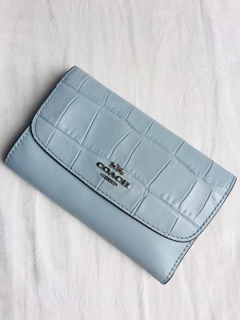 light blue coach wallet