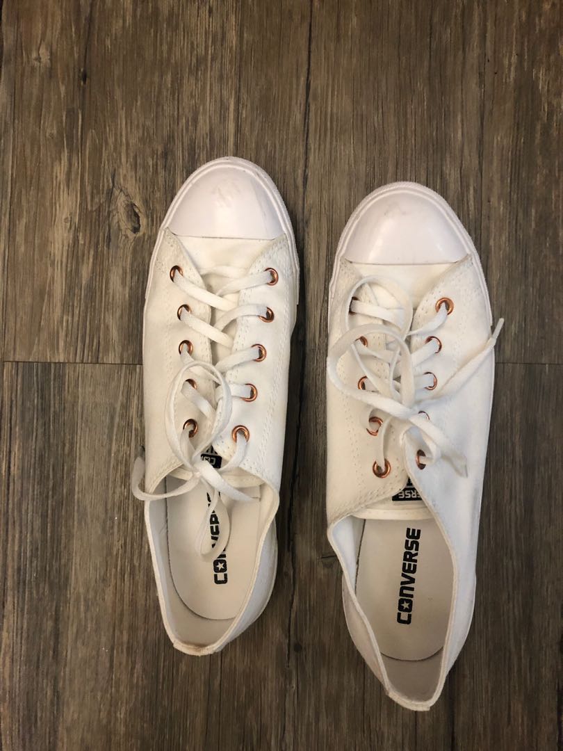 Rose gold eyelets converse hot sale
