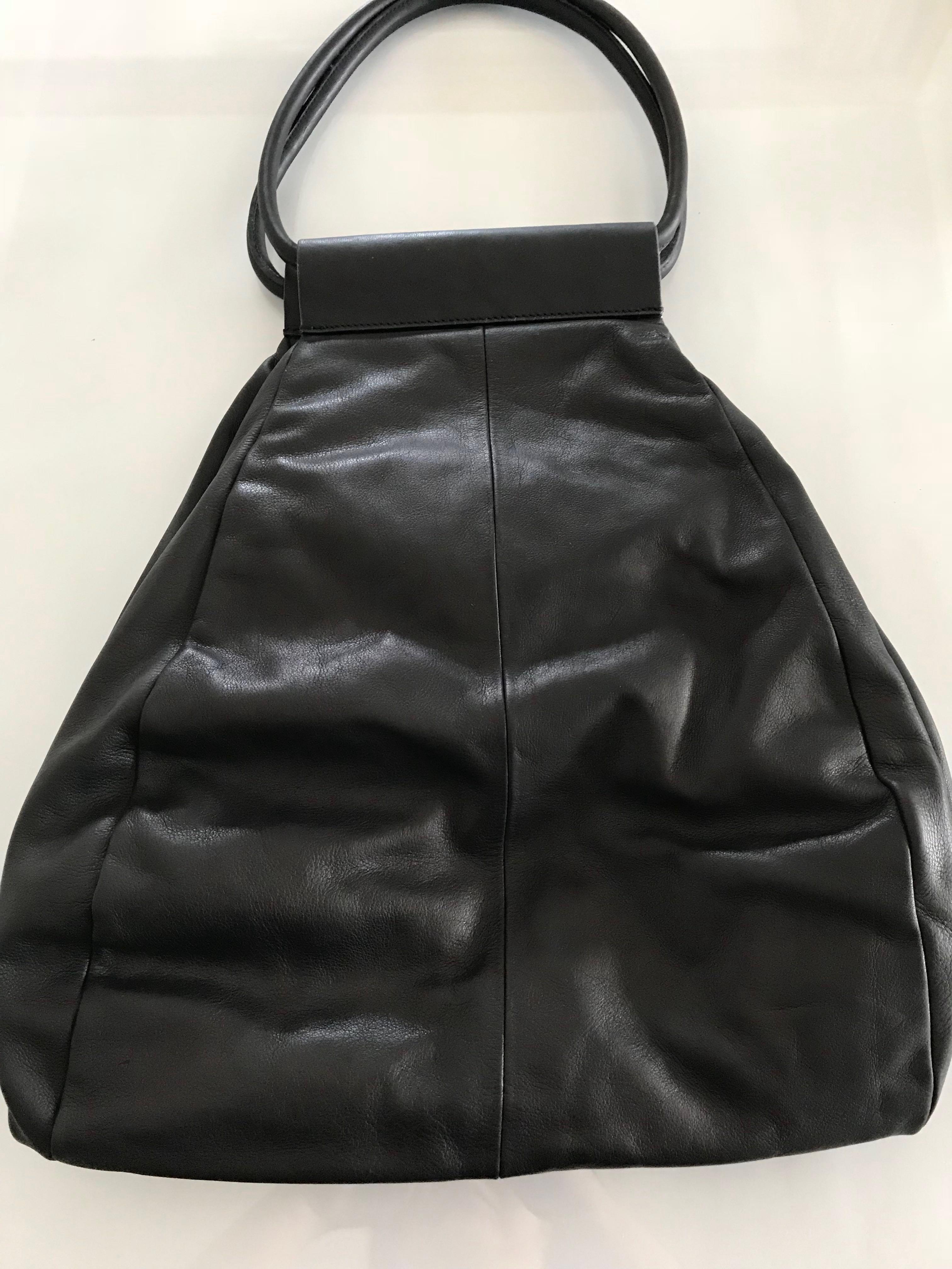 cos folded leather tote bag
