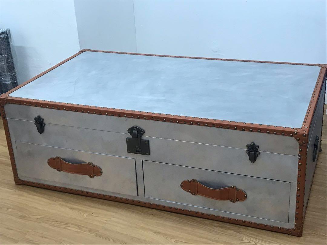 Custom Made Lv Alike Table With Leather Trimmings Furniture Tables Chairs On Carousell