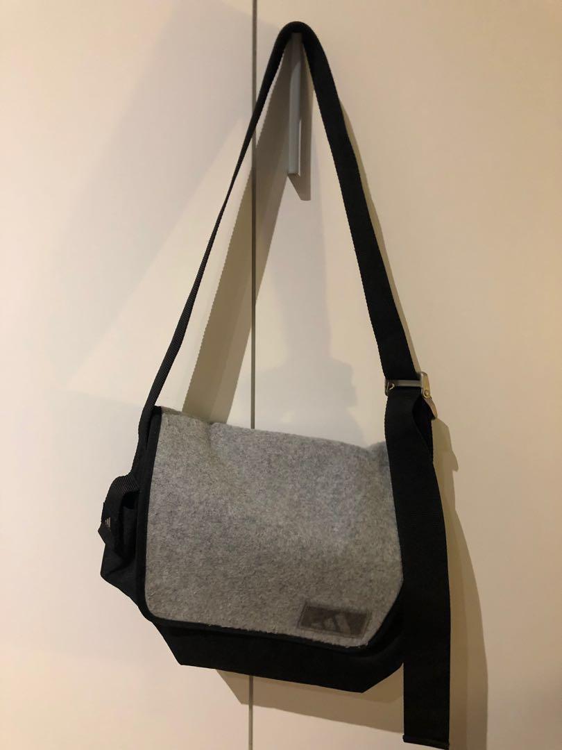 grey adidas messenger bag