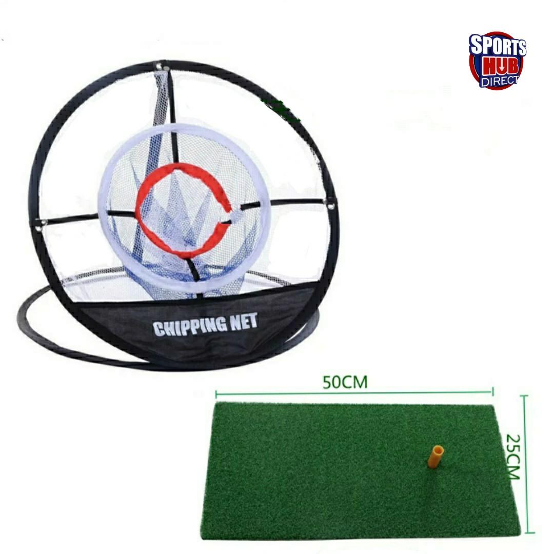 Golf Hitting Mats With Portable Golf Chipping Net Indoor Outdoor