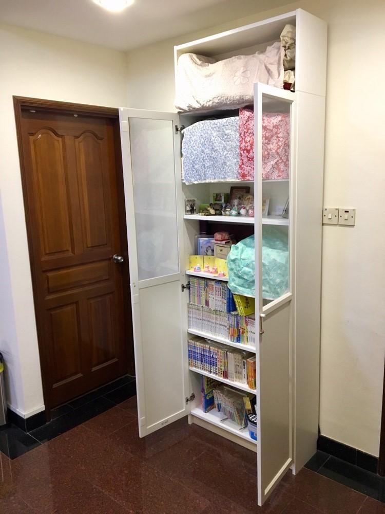 Ikea Billy half glass doors & top compartment, Furniture