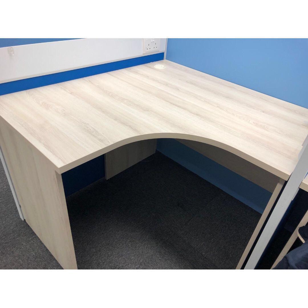 L Shaped Curved Work Desk Clearance Sales Furniture Tables