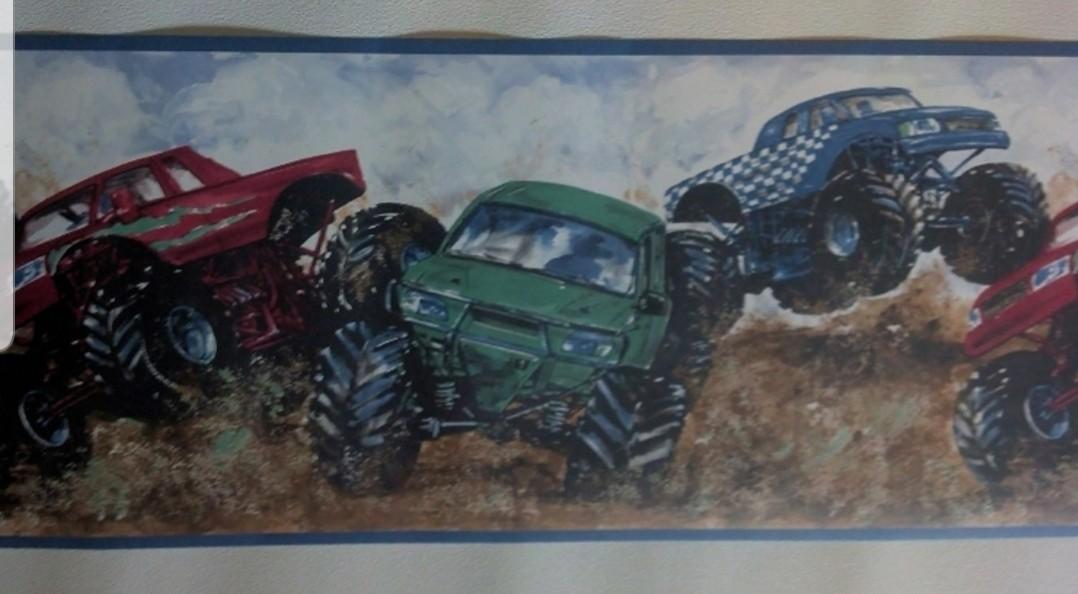 Brand New Monster Truck Wall Paper Borders Furniture Home Decor
