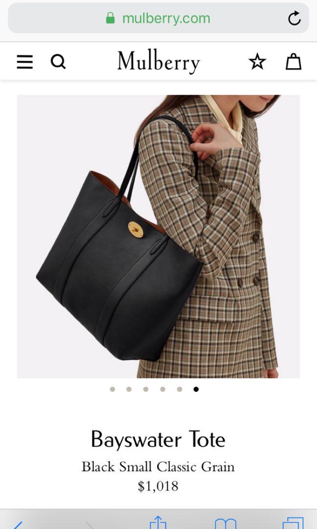 mulberry bayswater tote black