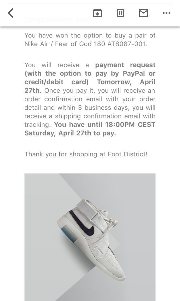 Nike Air Fear Of God 180