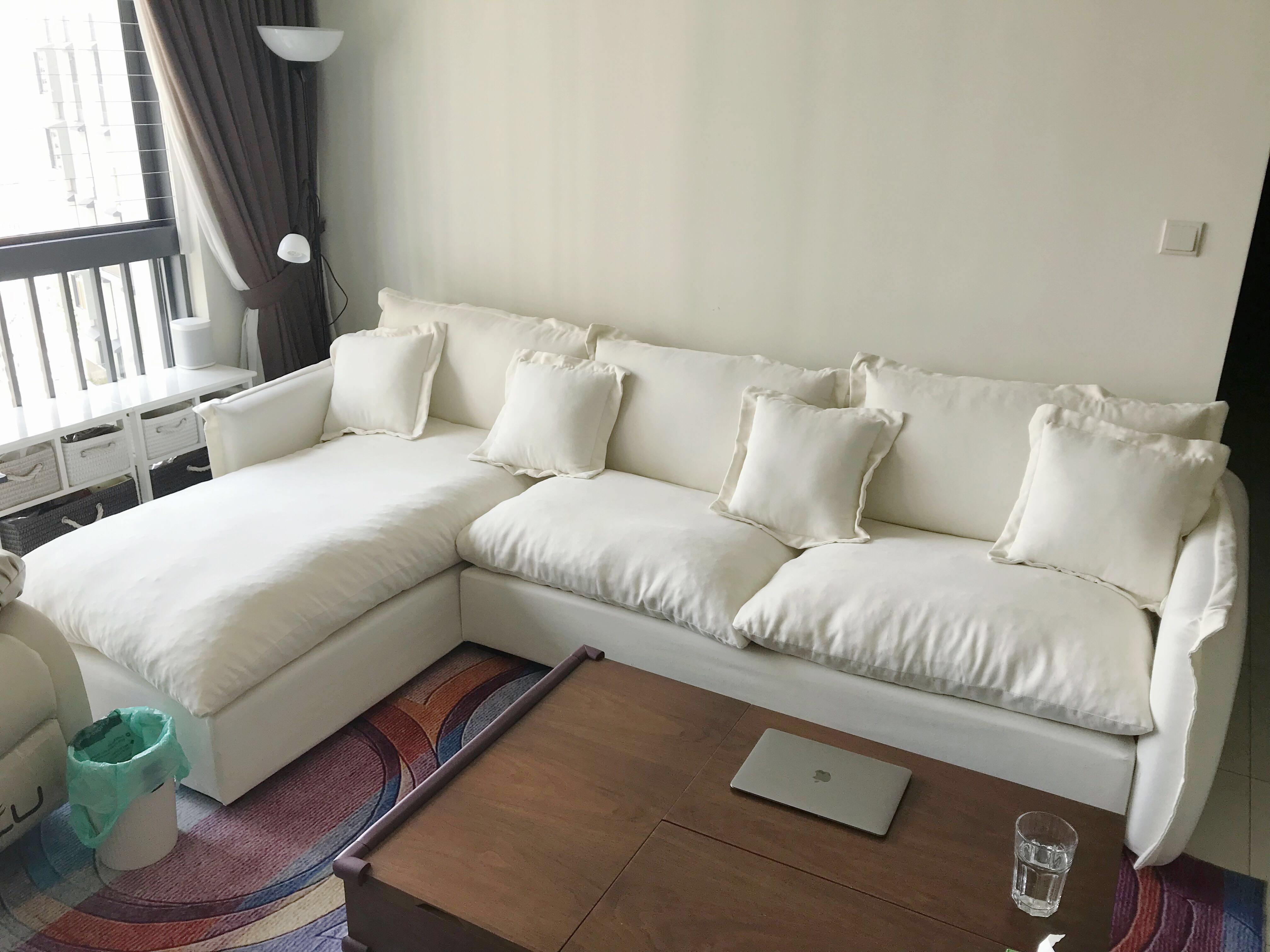 Nordic soft fabric couch, natural latex filling. 90new, Furniture & Home Living, Furniture