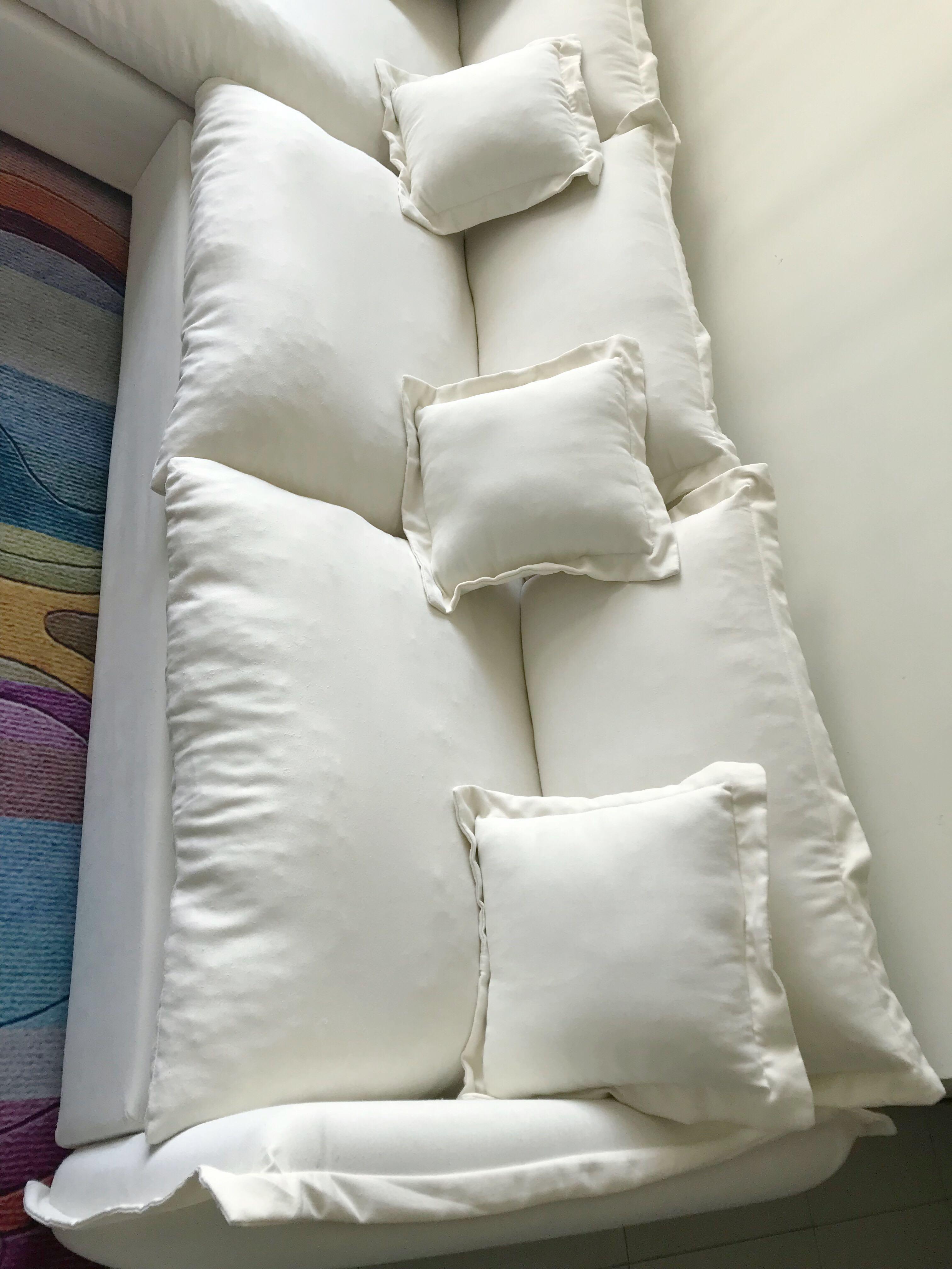 Nordic soft fabric couch, natural latex filling. 90new, Furniture & Home Living, Furniture