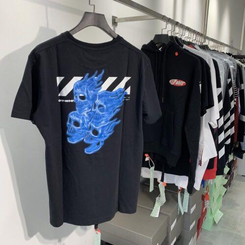 off white diagonal skulls tee
