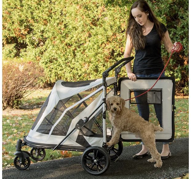 Pet Gear No-Zip Stroller, with push Button Entry for Single or Multiple Pets