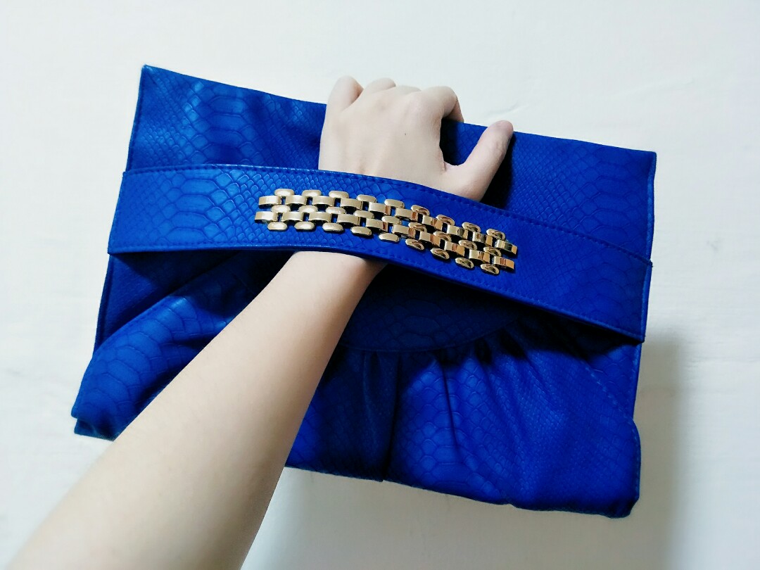 blue clutch bag new look