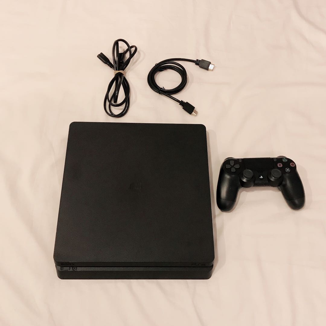 PS4 slim 500GB CUH-2100A 黑色（限面交）, 電玩遊戲, 電子遊戲機