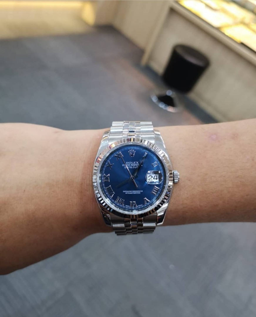 Rolex datejust oyster perpetual 116234 blue roman Dial 
