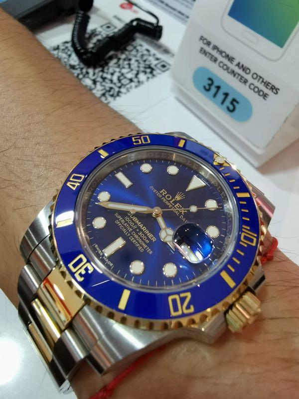 submariner blue half gold