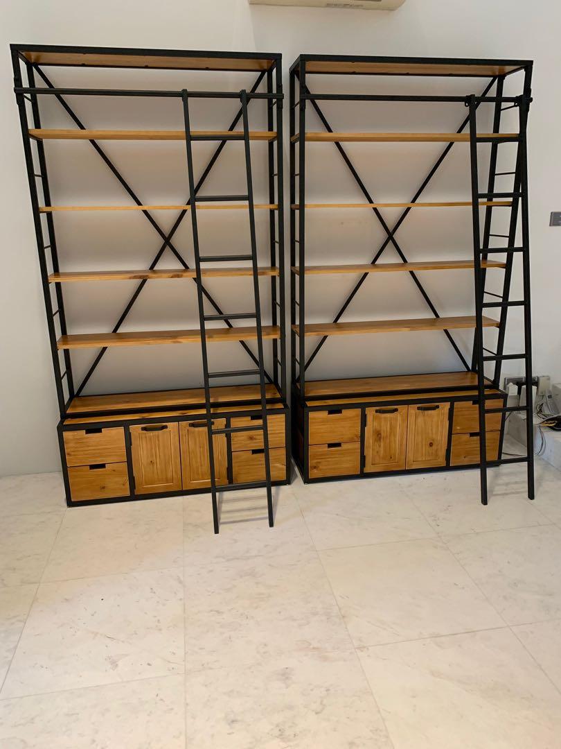 Metal Shelving Unit With Wood Accents, Modern Metal Shelving