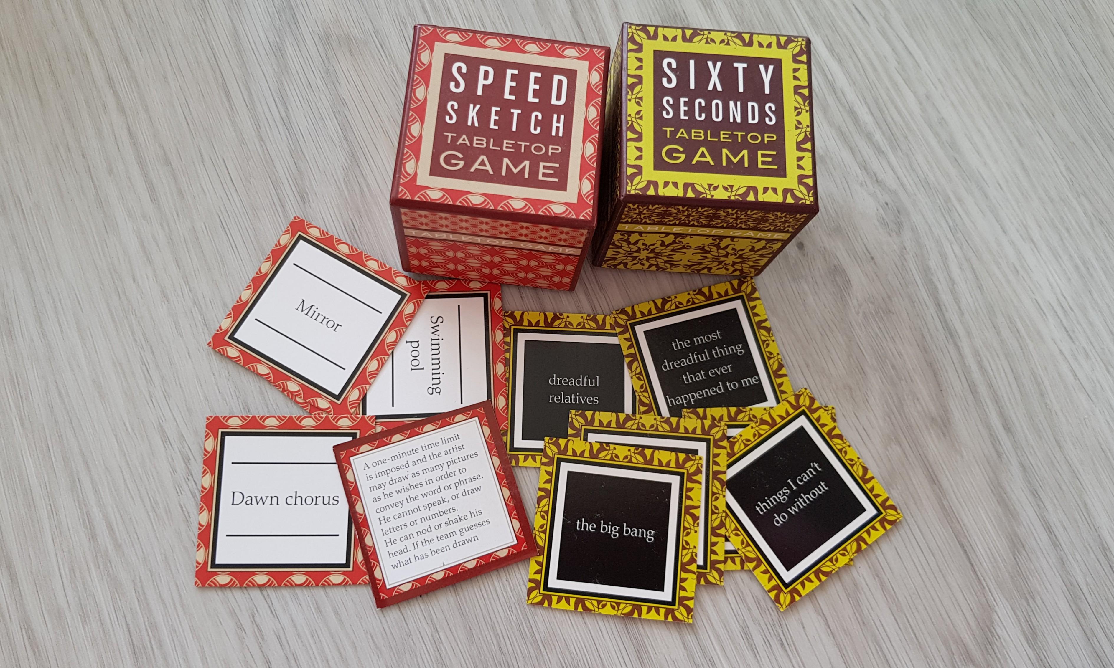 Speed Sketch & Sixty Seconds tabletop game cards, Hobbies & Toys, Toys &  Games on Carousell