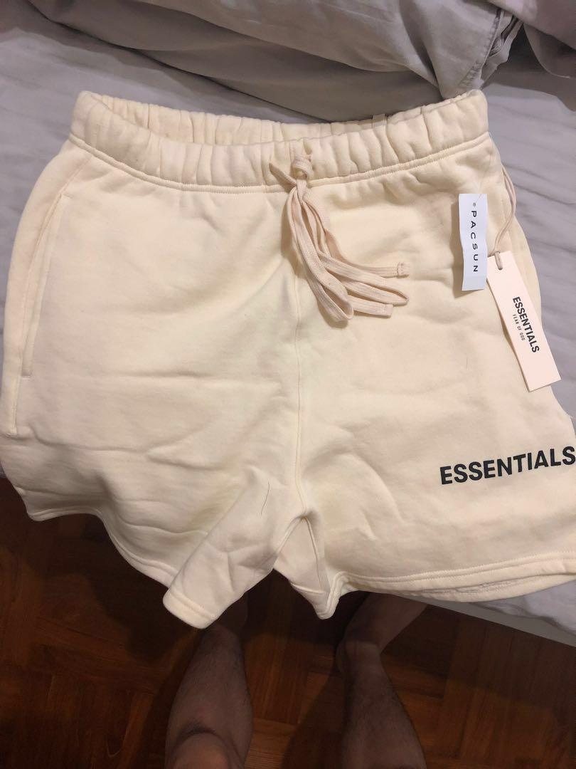 STEAL BNWT fear of god cream essentials sweatshorts Men s Fashion Bottoms Shorts on Carousell