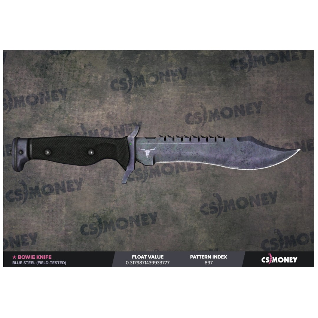 Steam Csgo Bowie Knife Blue Steel Field Tested 0 31 Toys Games Video Gaming In Game Products On Carousell
