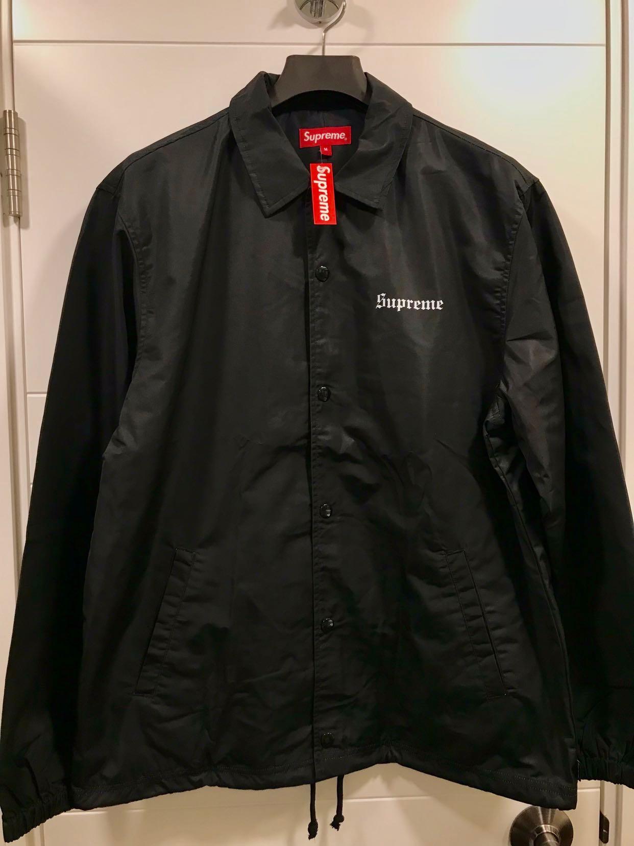 全新supreme black coach jacket nan goldin 黑色size M, 男裝, 外套及