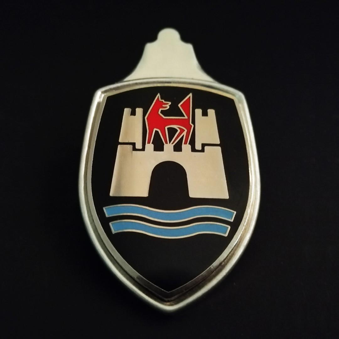 Volkswagen Emblem Badge Hood Wolfsburg With Base Plate, Black, Type 1 Beetle1953 Thru 1962 Vw Cdhbbk Kit