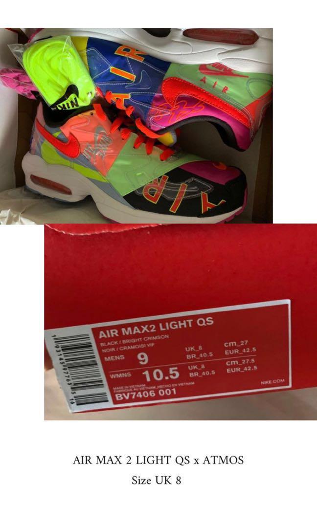 Nike air max 2 light shop qs atmos black bright crimson