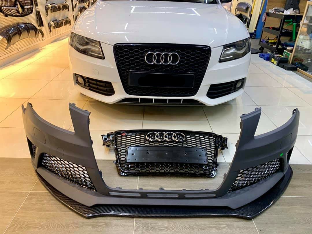 Audi A4 B8 Upgrade Rs4 Front Set Bumper Carbon Front Lip Car