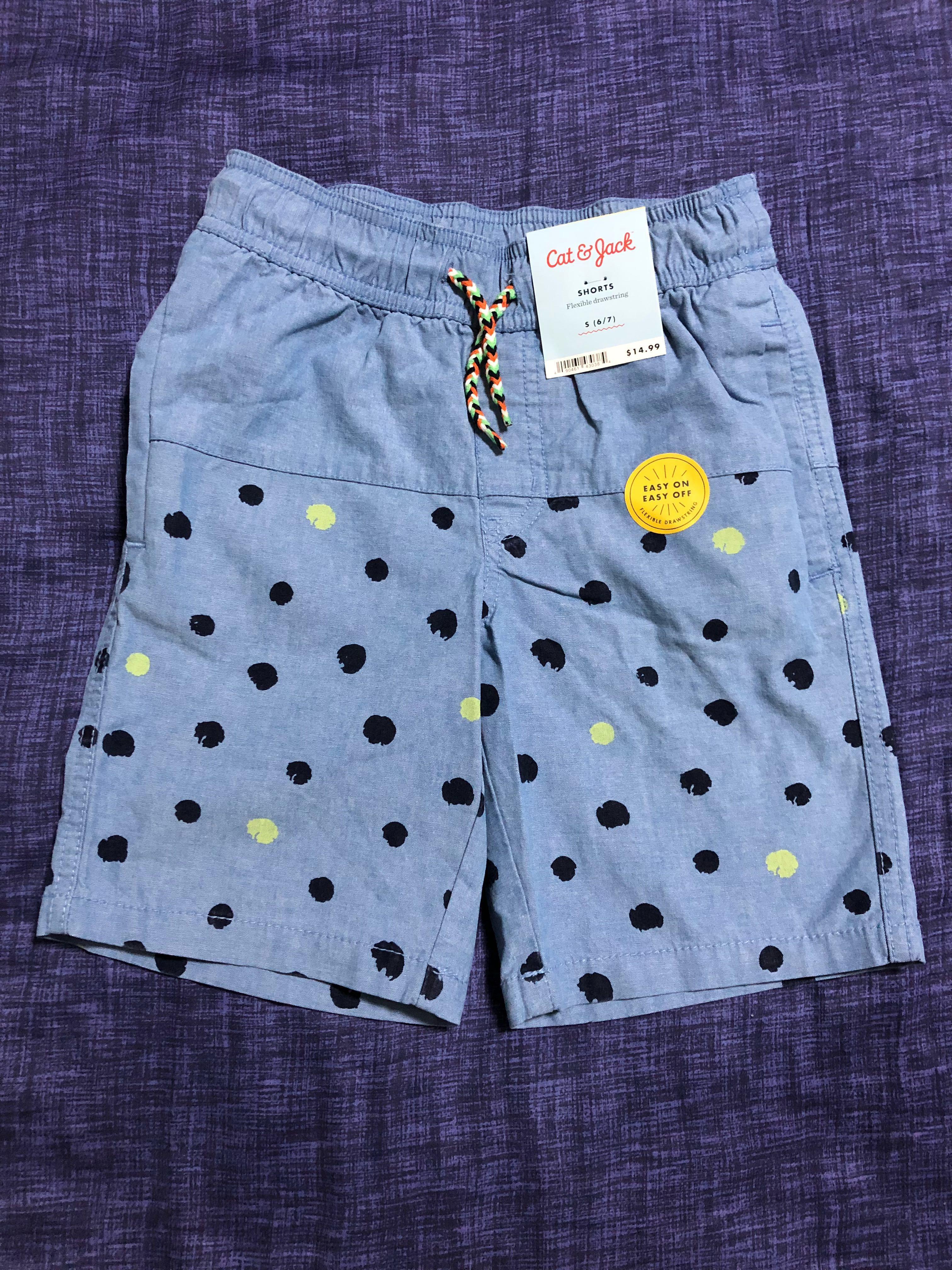 Cat Jack Shorts Blue With Dots Babies Kids Boys Apparel