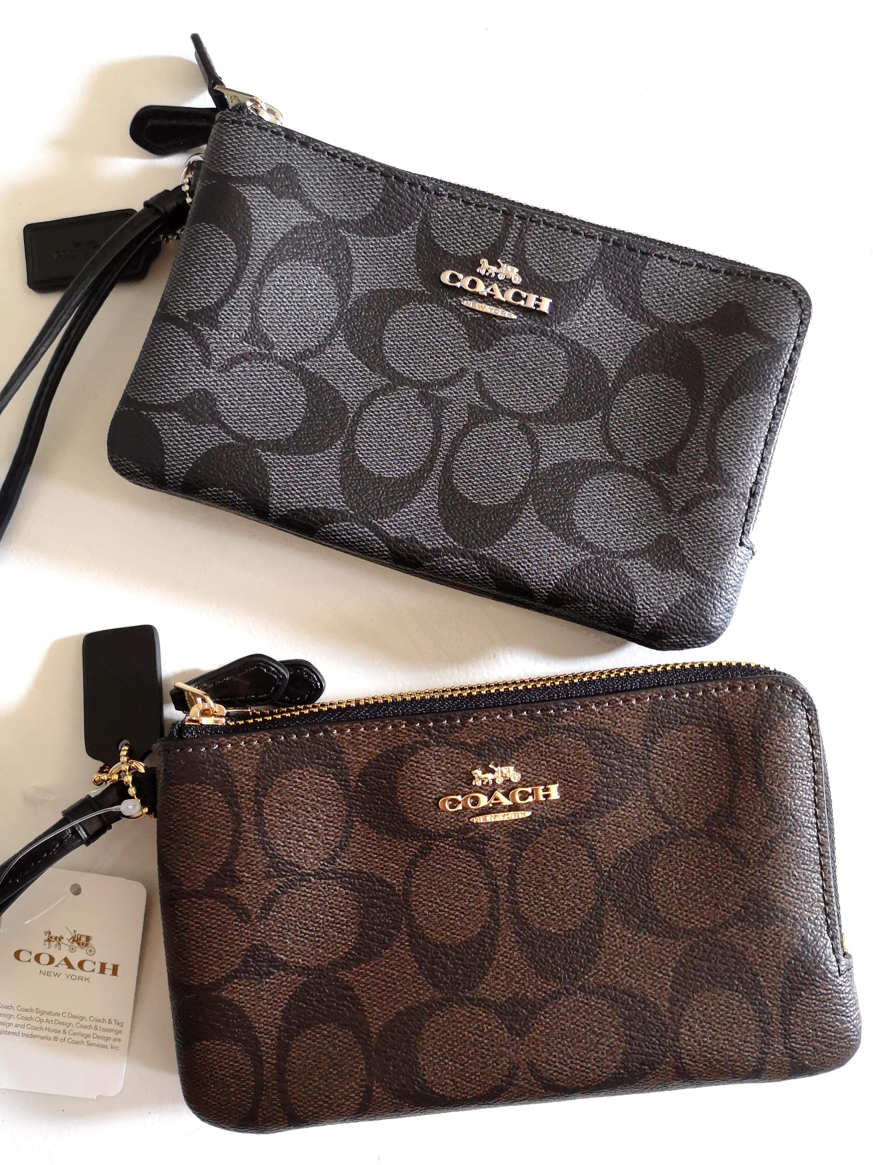 Coach Signature PVC Double Zip Wallet