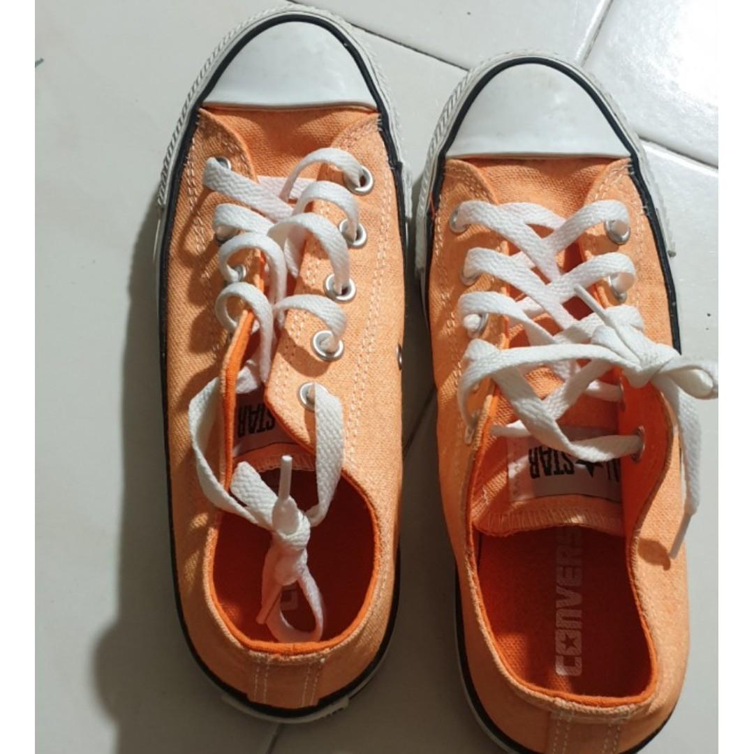 converse neon orange sneakers