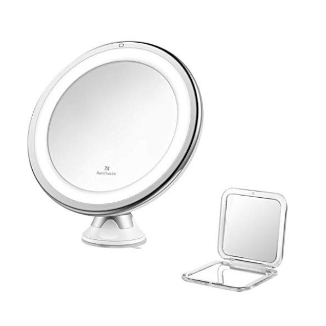 cordless lighted makeup mirror