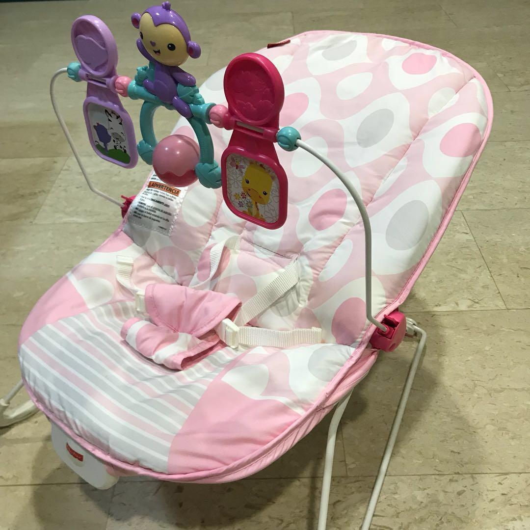 Fisher Price Pink Baby Bouncer, Babies & Kids, Infant Playtime on Carousell