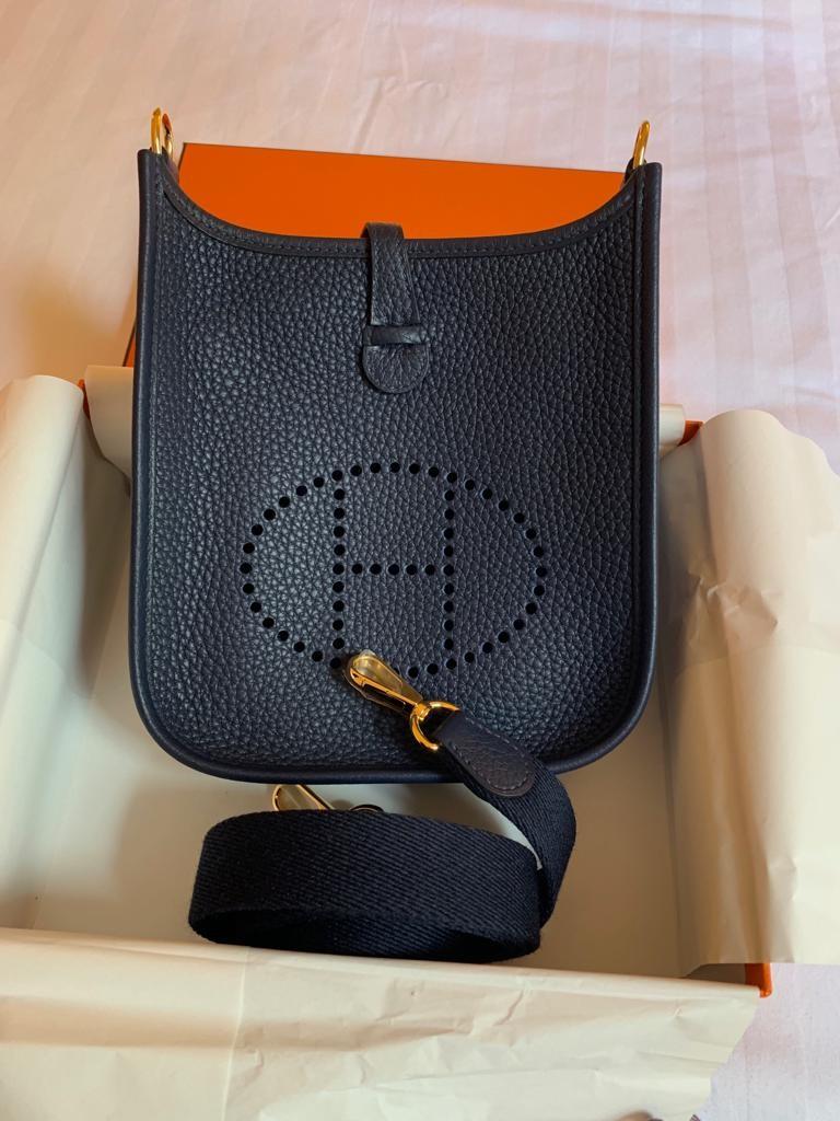hermes mini evelyne bleu nuit