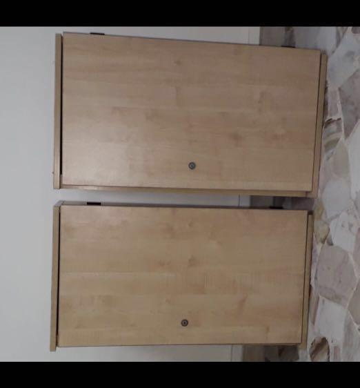 Ikea Hanging Cabinets Light Wooden Beige Furniture Shelves Drawers On Carousell