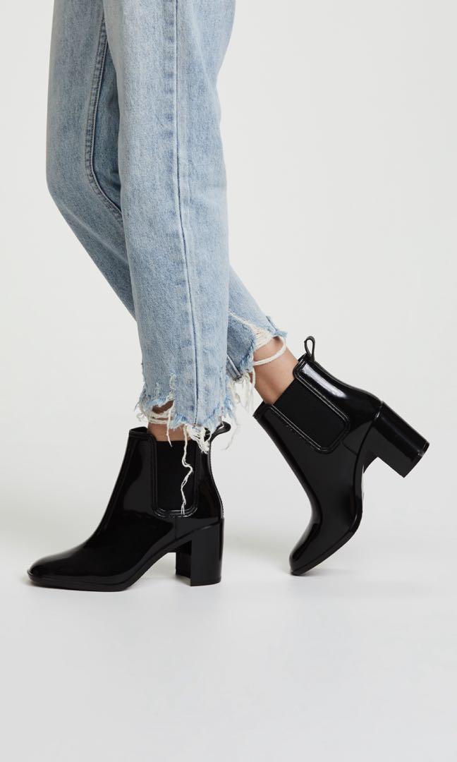 Jeffrey Campbell Hurricane Rain Booties in Black Gloss