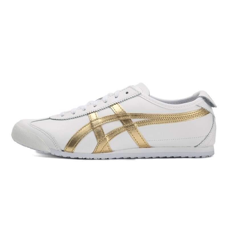 onitsuka white and gold