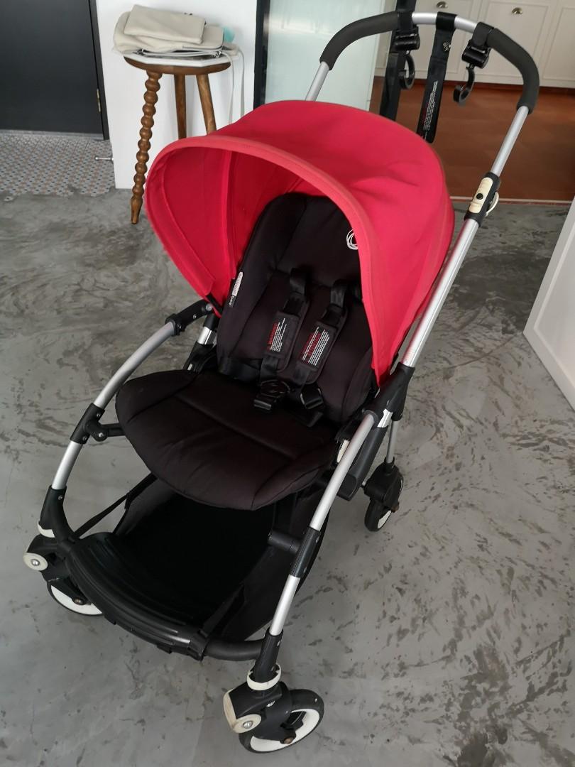 Red Bugaboo Bee Plus w Umbrella and Rain Cover Babies Kids Going Out Strollers on Carousell