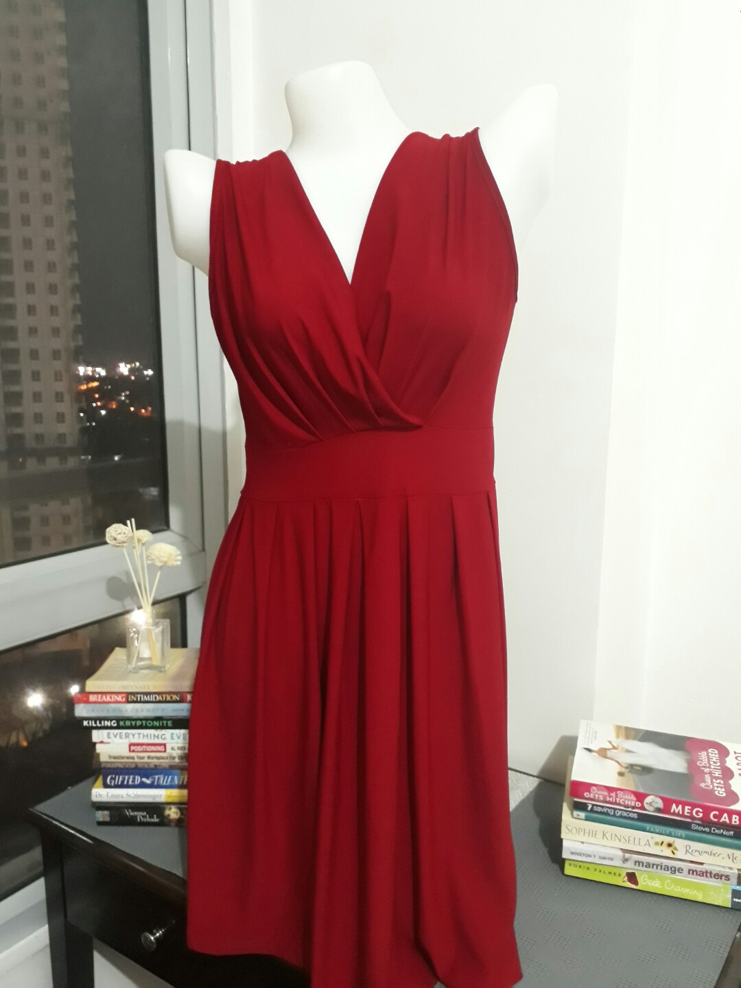 red cocktail dress long