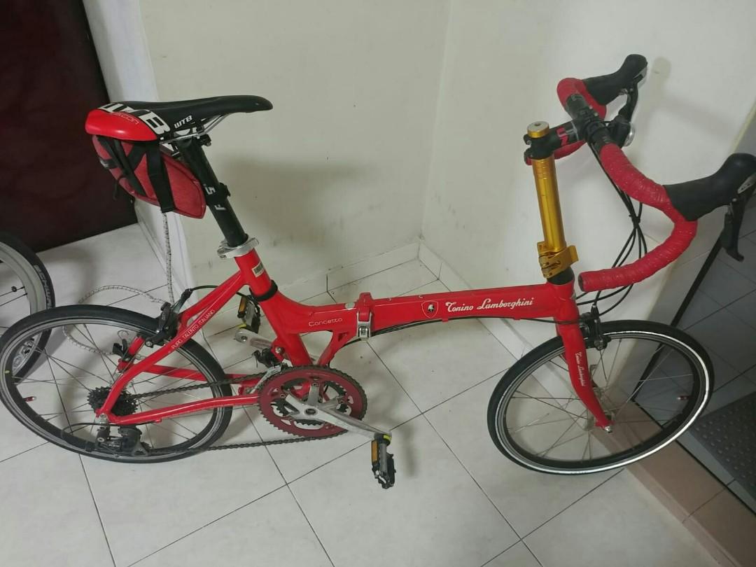 Price negotiable Red Tonino Lamborghini Sports Equipment Bicycles Parts Bicycles on Carousell
