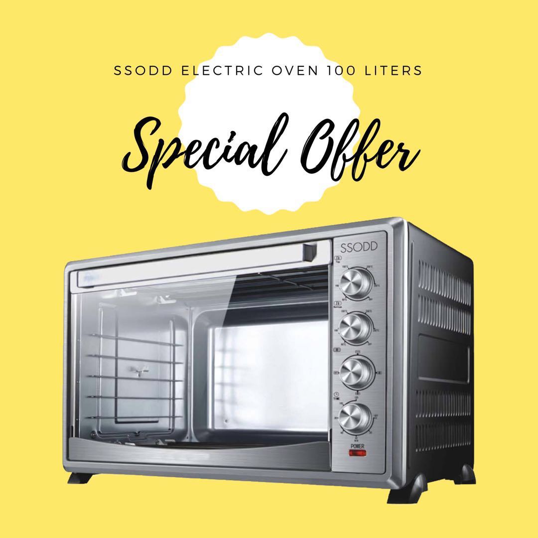 SSODD Oven 100L Top & Bottom Temperature, Fan & Rotisserie Set for
