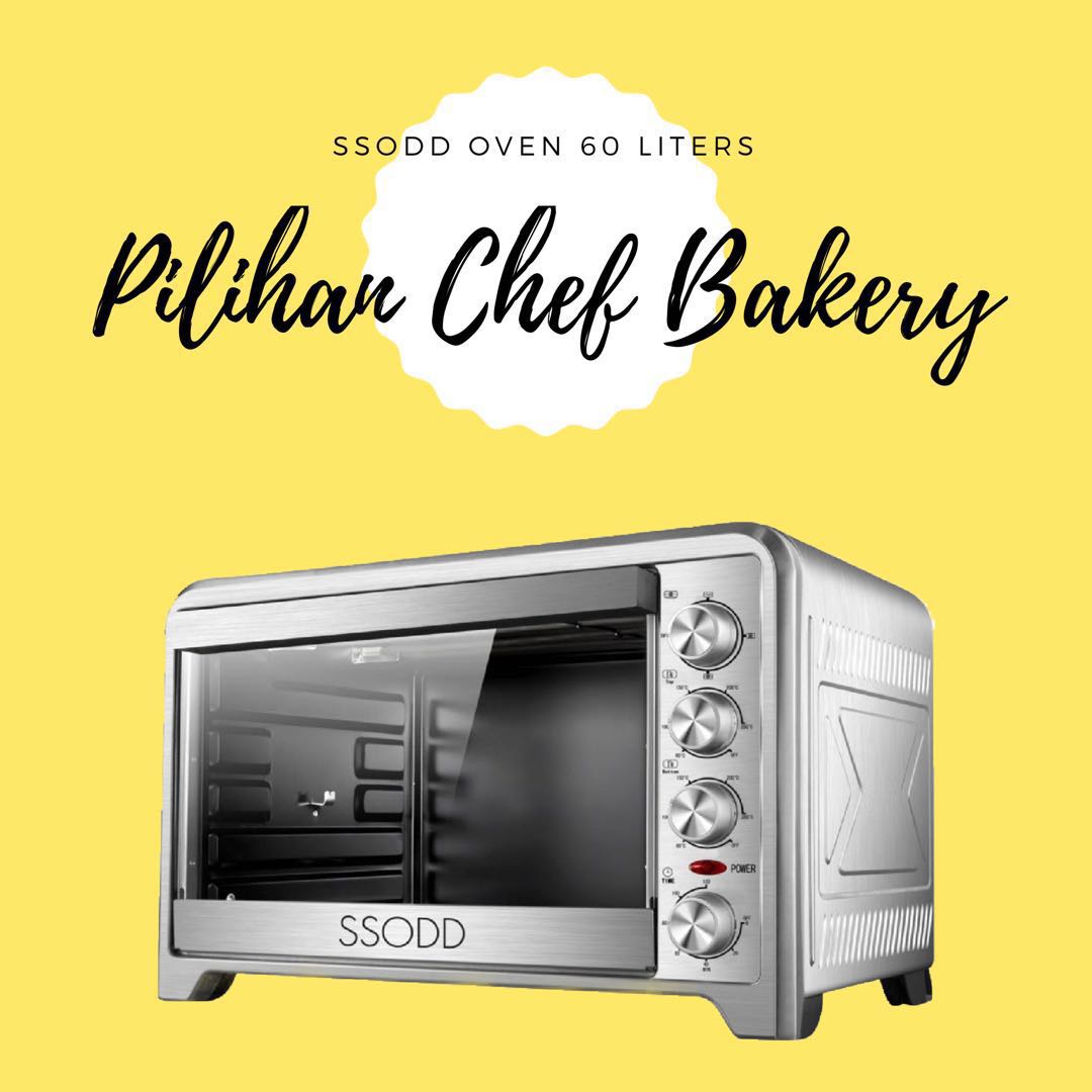 SSODD Oven 60L Top & Bottom Temperature, Fan & Rotisserie for Bakery