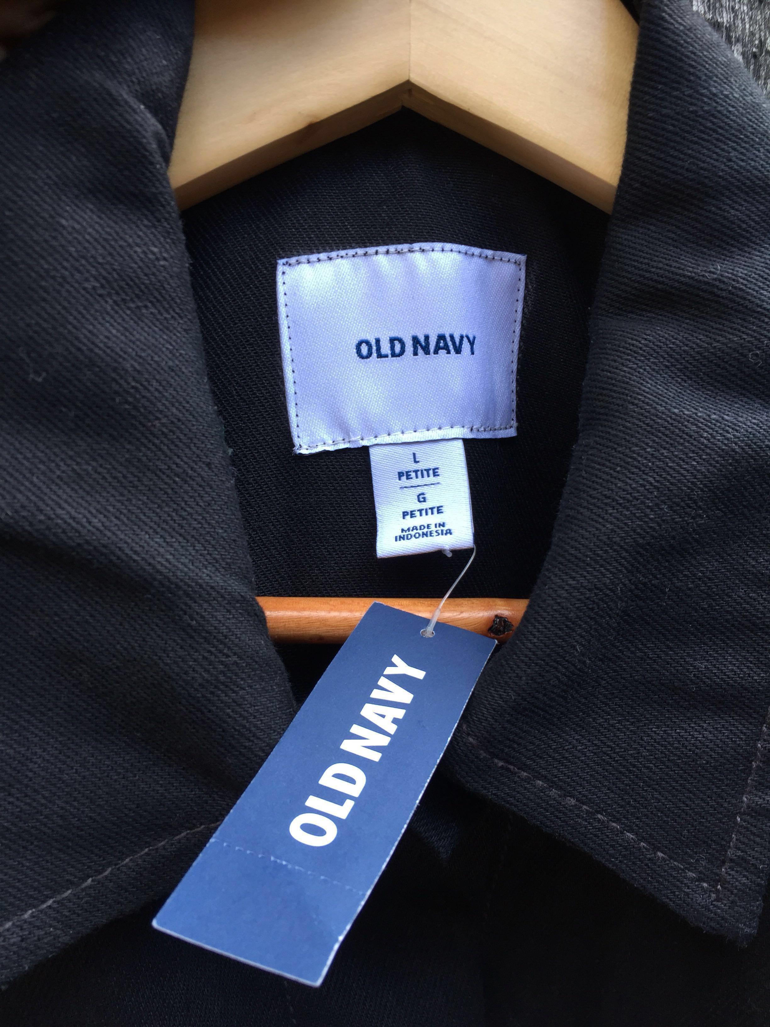 Trucker Denim Jacket Jaket Jeans Old Navy Black Original Fesyen Pria Pakaian Atasan Di Carousell