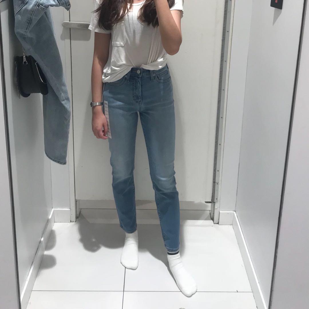 uniqlo high rise skinny ankle jeans