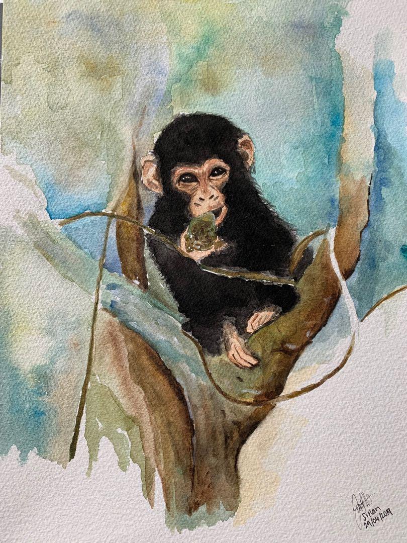 Watercolour Animals Scenery Painting Design Craft Art Prints