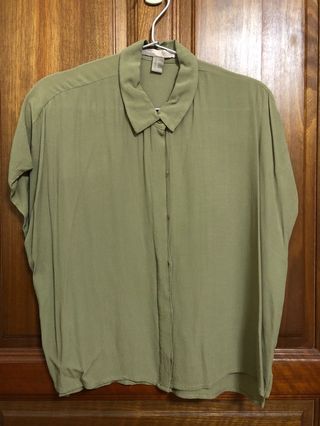 dark navy blue button up shirt, womens fashion, clothes, tops