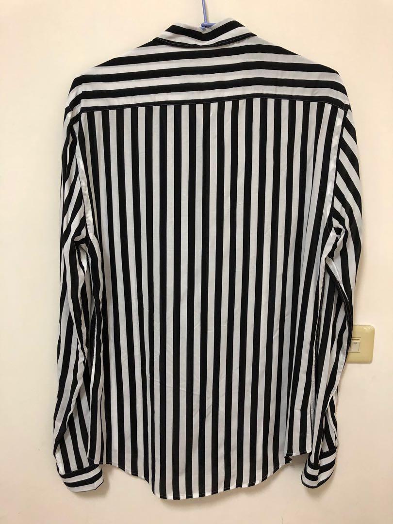 降zara 条纹衬衫(黑白)s号