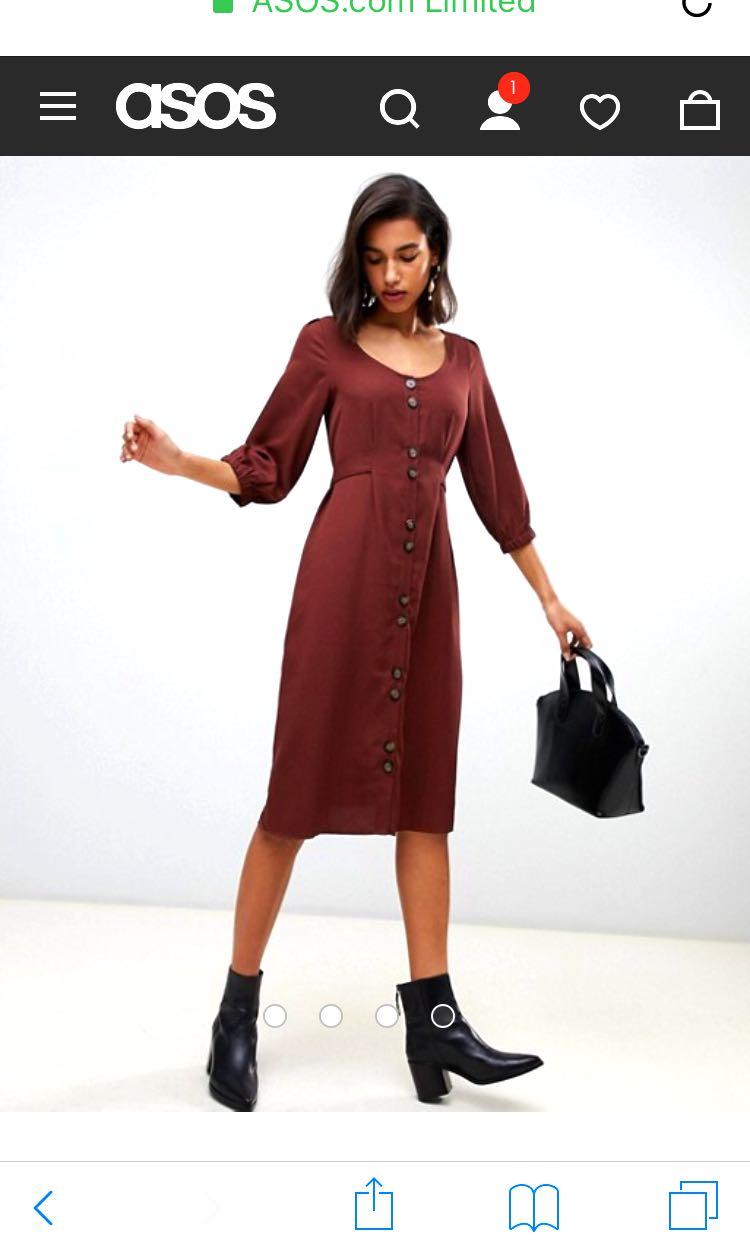 vero moda button front midi dress