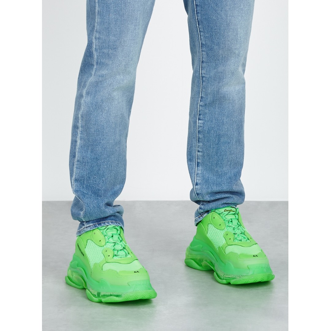 Balenciaga Triple S Neon Green Men S Fashion Footwear