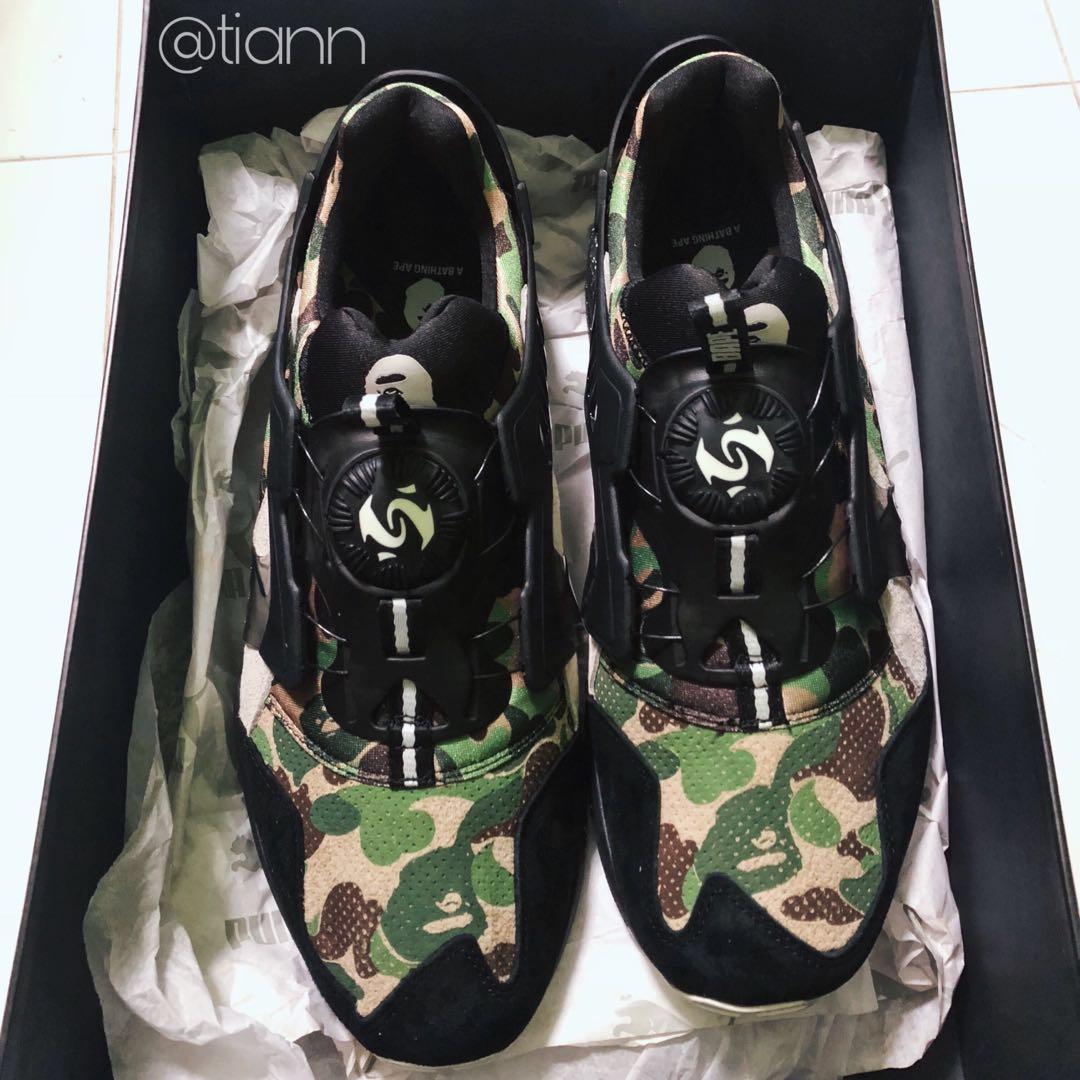 Bape x Puma Disc Blaze Camo Green Men s Fashion Footwear Sneakers on Carousell